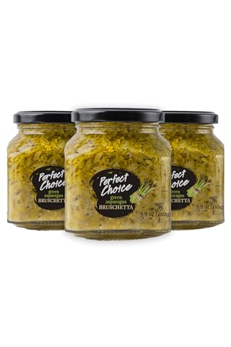 Perfect Choice Green Asparagus Spread Gourmet Dip &amp; Bruschetta Topping – Ready to Eat Savory Vegetable Spread for Bread Pasta &amp; Appetizers – Clean Ingredients No Added Sugar – Versatile Mediterranean Style Flavor