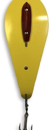 10" Bunker Spoon with Trailing Treble Hook Assembly and Adjustable Keel Weight for Striped Bass Tuna Saltwater Fishing Angling