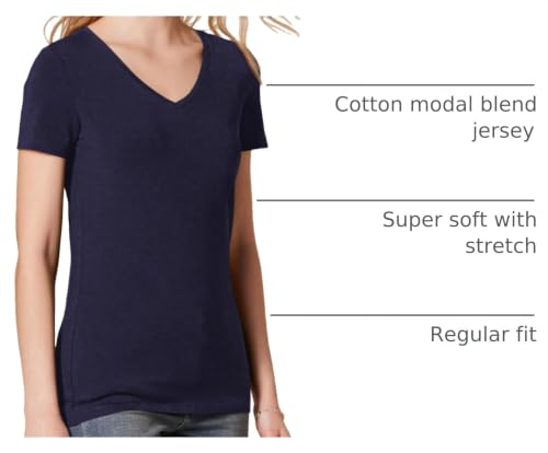 Image of Amazon Essentials Women's Regular-Fit Short-Sleeve V-Neck T-Shirt