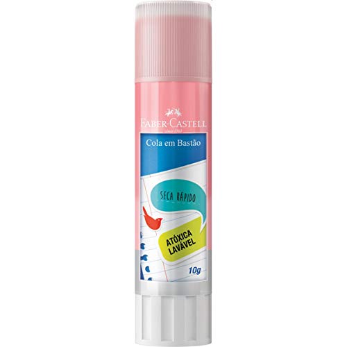Cola em Bastao Colorida 10G, Faber-Castell, OF/8110COLORS, Multicor, pacote de 10