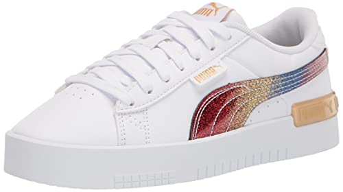 PUMA Jada Sneaker, White Team Gold, 7 US Unisex Big Kid