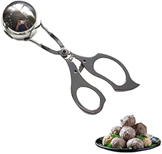 Meatball Maker 304 Stainless Steel Meat Baller None-Stick Meat Baller Tongs Meatball Scoop Ball Maker Ice Tongs for Cake Pop, Ice Cream, Fruit, Cookie Dough, Melon(1.38IN)