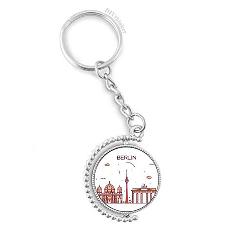 Porte-clés Berlin Allemagne rotatif pour personnaliser vos clés de maison et de voiture