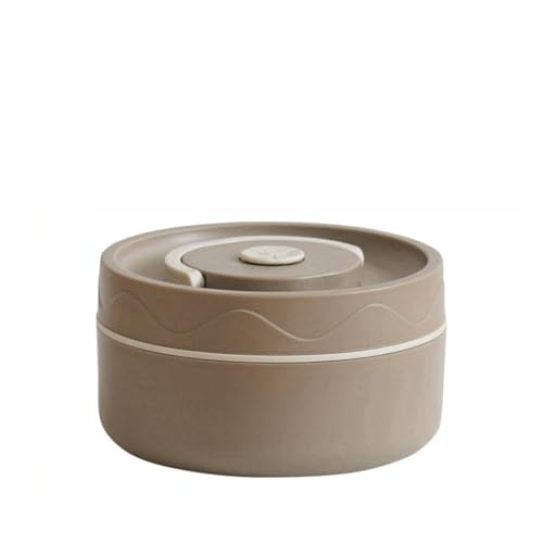 Fiozwea 304ステンレススチール製の断熱ランチボックス、電子レンジ対応のスープポット/ボウル、大容量、漏れ防止、真空断熱、通勤、スポーツ、学校、キャンプ、オフィスでの使用に最適 (コーヒー色です,小型電子レンジ対応)