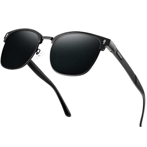 BIRCEN Polarized Sunglasses for Men UV - Protection Classic Shades for Driving Sports Fishing with Al-Mg Metal Frame