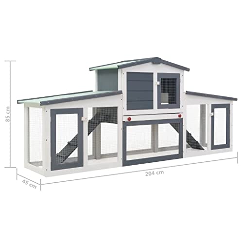Chamber 80 Zoll Outdoor Hühnerstall Holzkäfig Haustierhaus Kaninchenstall Mit Laufbereich Leiter Abnehmbare Ablage – Bild 3