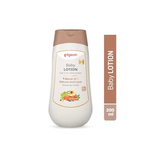 Pigeon Baby Lotion with Marshmallow Root Extract, Carrot Seed Oil, Sweet Almond & Olive Oil – Soothing, Lightweight Moisturizer for Delicate Skin, No Paraben, Sulphate & Alcohol - 200 ml