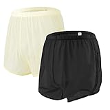 ZONBAILON Sexy Mens Shorts Transparent Loose Split Side Sheer Quick-Drying Mesh See Through Underwear 2-Pack M