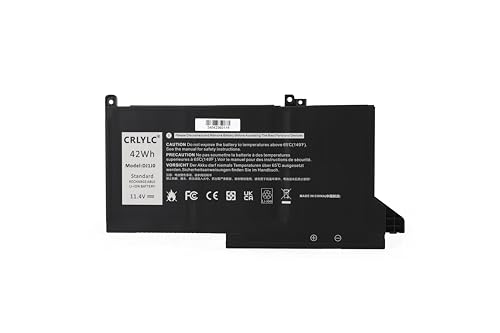 CRLYLC 42Wh DJ1J0 Batteria per Portatile Dell Latitude 12 7280 7290 E7280 E7290 13 7380 7390 E7380 E7390 14 7480 7490 E7480 E7490 Series Notebook 451-BBZL PGFX4 ONFOH DJ1JO 0C27RW P73G11.4V Battery