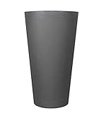 Rotationsgeformter Kunststoff Tusco Products Cosmopolitan Round Garden Planter Pflanzgefäß, Natur