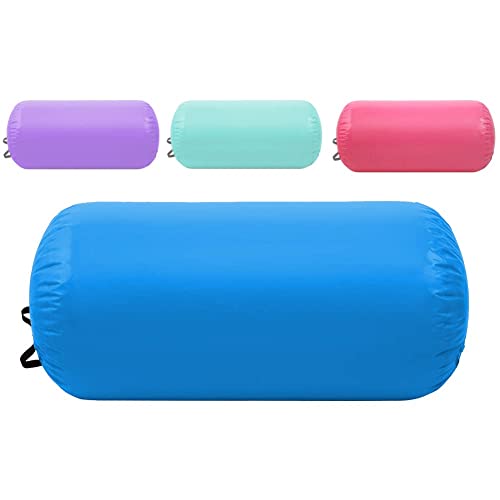 Bybag Air Barrel Back Roller Inflatable Tumbling Mat With Electric Pump,Tumble Track Gymnastic Equipment Exercise Mats For Home Use,Gym Training,Cheer Leading,Yoga(Blue, 60Cm*100Cm) #TOP25
