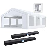 Quictent 20x20 Heavy Duty Party Tent with Roll-up Ventilated Mesh Windows&Cover, Outdoor Event Shelter for Parties Wedding Carports Canopy BBQ