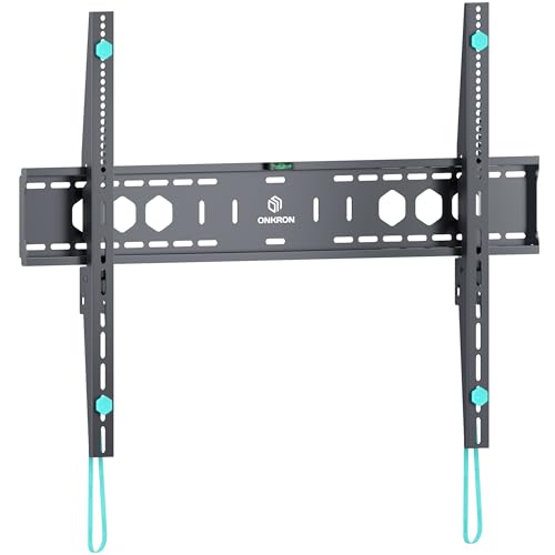 ONKRON Fixed TV Wall Bracket for Large 60-110 Inch Screens up to 120 kg, Low Profile TV Bracket VESA 200x200-900x600, Flush Heavy Duty TV Wall Mount, Ulitra Thin Television Mount Black UF12-B