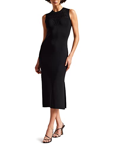 Ted Baker Damen Polyan Lässiges Kleid, Schwarz, 36