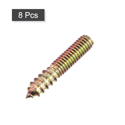 Image of uxcell 5 /16-18x1-3 /4 Hanger Bolts, 8pcs Double Ended Screws Wood Dowel Screws for Furniture
