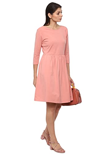 Image of Van Heusen Women's Cotton Blend Fit and Flare above The Knee Dress