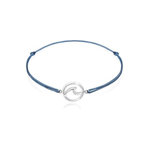 Elli Armband Damen Welle Strand Maritim Nylon Blau Trend in 925 Sterling Silber Cover
