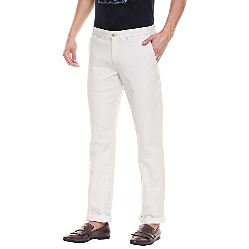 Image of Blackberrys Men's Cotton Textured Slim Fit Casual Trousers