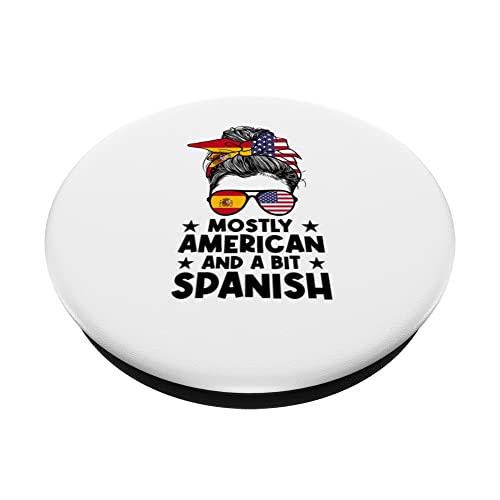 mostly american and a bit spanish Spain PopSockets Swappable PopGrip, Black - Image 2