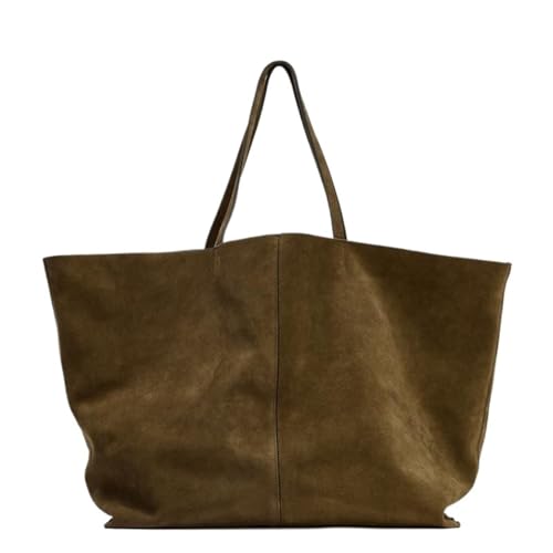 Sac fourre-tout design en cuir velours pour dame