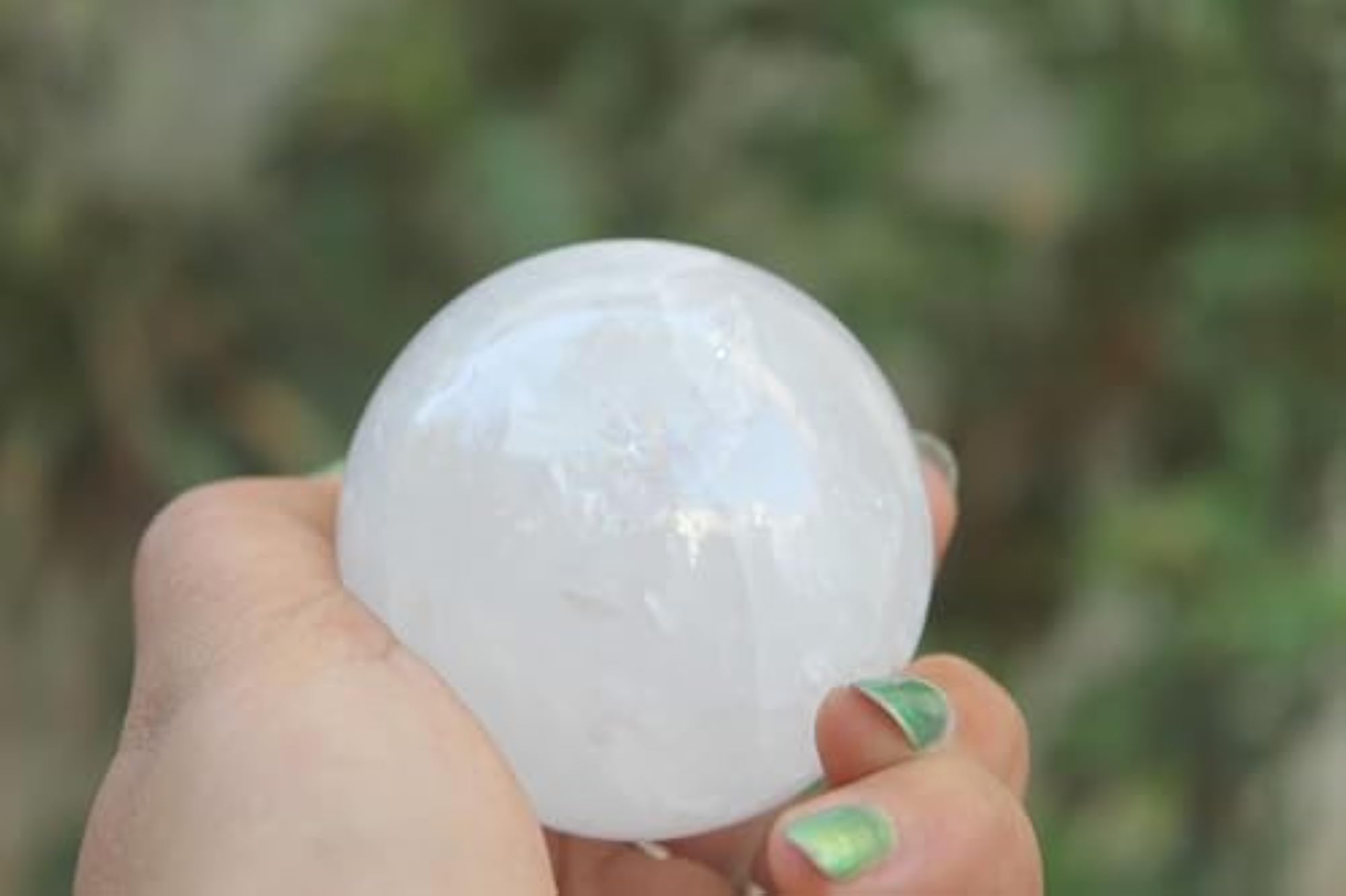 Jet Crystal Quartz Hand Carved Sphere Gemstone, Healing Focus