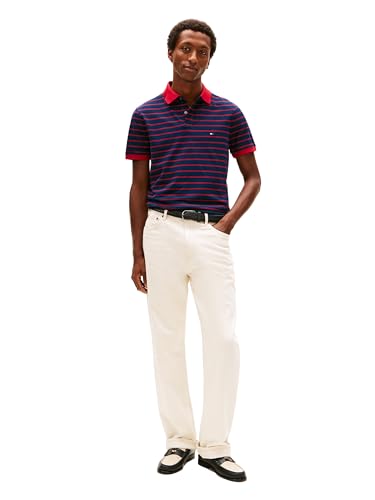 Image of Tommy Hilfiger Men's Short Sleeve Polo Shirts in Regular Fit With Stretch and Organic Pique Cotton