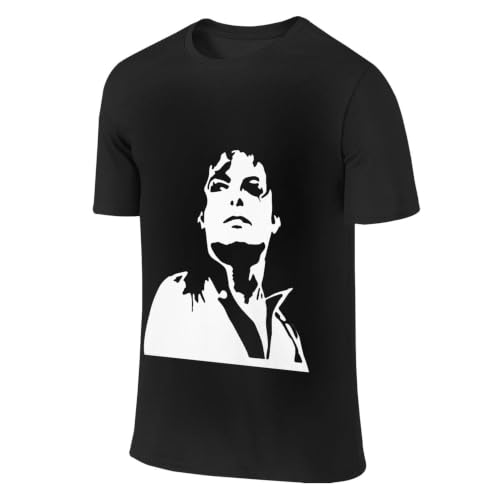 T-Shirt Michael Jackson Homme en Coton avec Logo Imprimé Col Rond