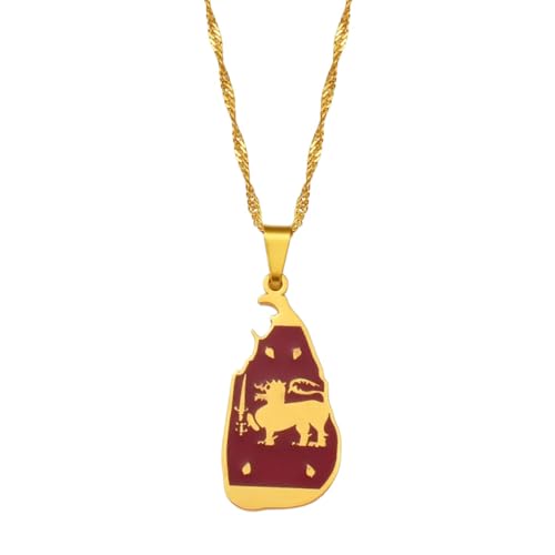 Collier carte du Lanka pendentif drapeau bijoux mode femme 2025