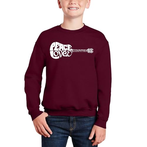 Peace Love Country - Boy's Word Art Crewneck Sweatshirt
