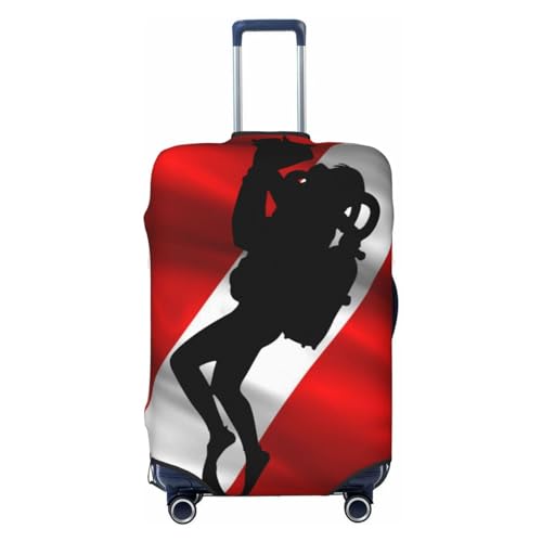 Rqwaaed Scuba Diving Red Flag Protect Your Luggage in Style with Our Suitcase Cover - Ideal for Travelers and Business Trips! Large