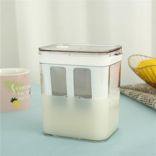 QENWKXZ Filtro de iogurte grego de malha fina de 1100 ml com tampa transparente Separador de soro de