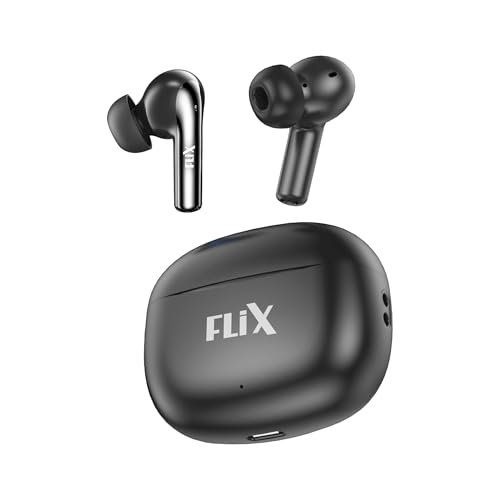Image of FLiX (Beetel T16 Nitro Buds True Wireless in Ear, Bluetooth v5.3(Quick Paring), 10mm Super Bass Drivers, IPX4 Rated, Dual Mic, Touch Controls, 50hrs Playback, AI Voice Assistant (XTW-T16)(Black /Grey)