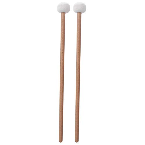 Jacksking Drum Mallets Sticks 2Pcs Mallet Percussion Drum Mallet Hammer White Felt Timpani Snare Drum Musical Instrument Accessories