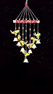 Mausam Art Gallery Wind Chimes for Home Decoration Showpiece Parrot Wind Chimes Set of 2 Home Decoration for Hall balcaney Wall/Door/Window Hanging