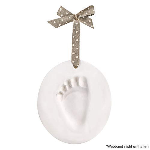 GRÜNSPECHT Bio-Baby-Abdruckmasse, Baby Handabdruck & Fußabdruck, aus zertifizierter Bio-Kartoffelstärke, Geschenk Geburt, 1 Dose (677-00)