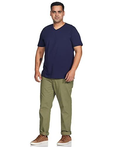 Image of Amazon Brand - Symbol Men's Solid Cotton T Shirt | Plain | V Neck | Half Sleeve-Regular Fit | Combo Pack of 3 (Available in Plus Sizes)