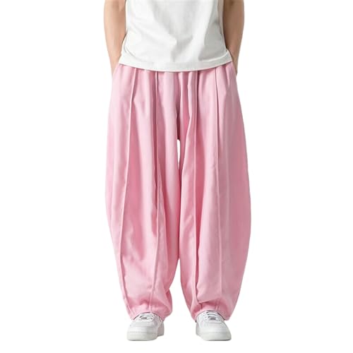 Men's Summer Hong Kong Style Japanese Loose Minimalist Workwear Lantern Long Pants