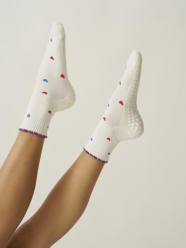 Image of Shapes Studio Half Calf Grip Socks, Cute Fruit Pilates Socks, Ruffle Socks, Non-Slip for Barre Yoga