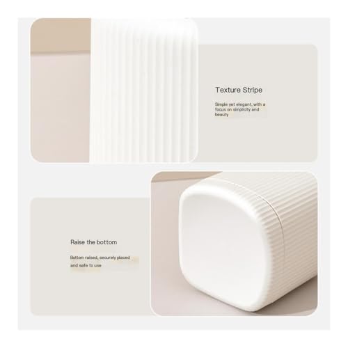 Basurero de escritorio pequeño con tapa blanco miniatura 7