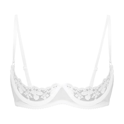 Sxiwei Femme Soutien Gorge Ouvert Sein Nu Lingerie de Nuit Push Up Dentelle Lingerie Bra Bustier...