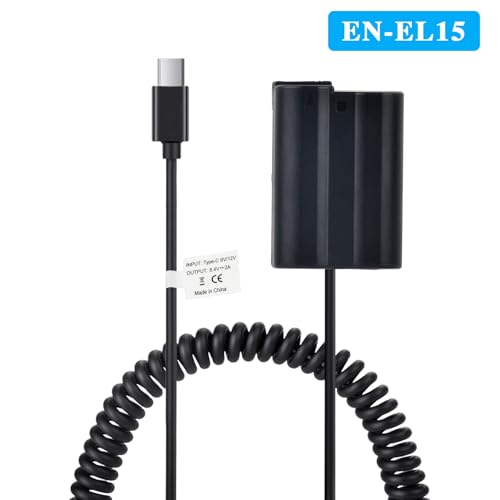 Alimentación Ininterrumpida: Batería Dummy EN-EL15 EP-5B para Cámaras Nikon D7500 Z8 Zf 2
