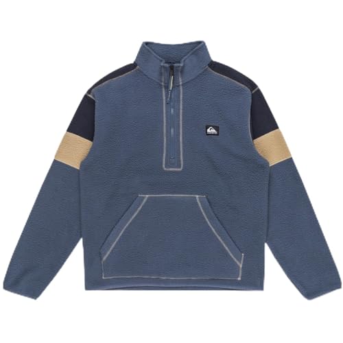 Quiksilver Clean Coast - Sudadera cálida con media cremallera para hombre, chaqueta de nieve para invierno, Índigo vintage, XXL