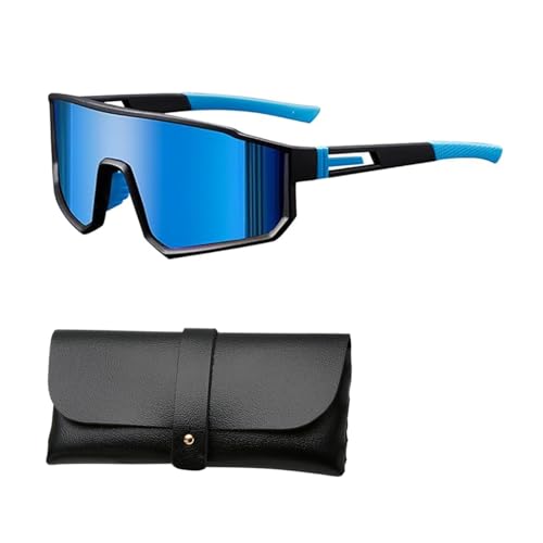Hinapan 1 Gafas de Sol Deportivas Polarizadas - Montura Ligera con Funda - Protección UV400 - Para Ciclismo, Running y Actividades Outdoor (Azul)