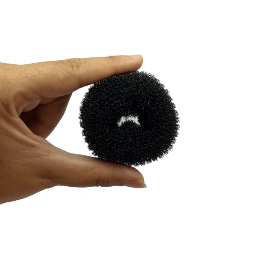 Kit 2 Pçs Enchimento Redondo P/ Penteados De Cabelo Infantil (Preto)