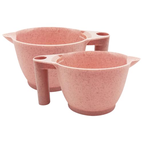 DIYEAH Cuencos para Mezclar Tinte de Cabello 2 Piezas Asa Ergonómica, Material Pp Resistente, Kit de Coloración para Peluquería y Uso Doméstico, Tazones Reutilizables para Teñir y