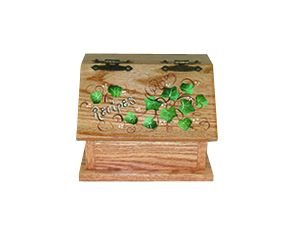 Solid Oak Recipe Box, Ivy Design, Amish Made