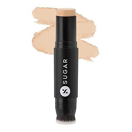 SUGAR Cosmetics – Ace Of Face – Matte Foundation Stick – 10 Latte (Light Foundation with Warm Undertone) – Waterproof, Full Coverage Foundation for Women with Inbuilt Brush – 12 g