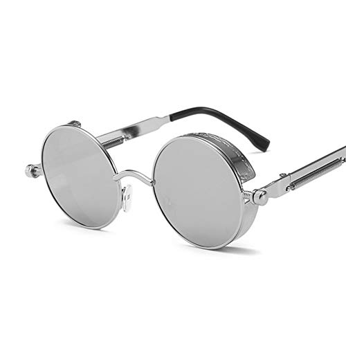 Preisvergleich Produktbild HONGYAN Klassische Steampunk Sonnenbrille Frauen Runde Metallrahmen Sonnenbrille Weiblich Männlich Uv400