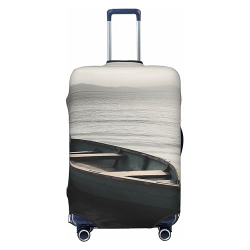 Travel Luggage Cover Fashion Suitcase Protector Boat by the Sea Spandex Baggage Covers Washable Suitcase Covers Anti-Scratch Luggage Cover Protectors Fits 18-32 Inch Suitcases Small