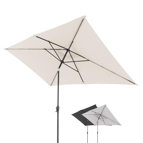Doppler Sonnenschirm für den Garten Jack 300x200cm in Natur - Rechteckiger Sonnenschirm für Balkon & Terrasse - Schirm knickbar - Großer Balkonsonnenschirm - Kippbarer Kurbelschirm